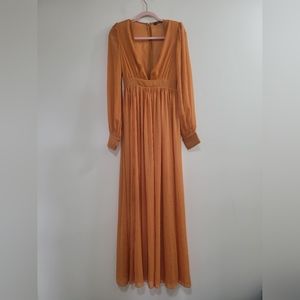 Cqbycq orange long sleeve maxi dress S